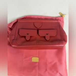 Radley London leather clutch bag in coral